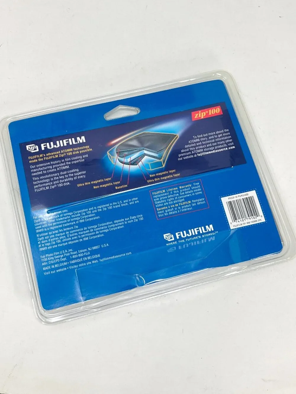 NOS 2-Pack FujiFilm 100mb Zip Drive Disk IBM Formatted Factory Sealed Fuji Film